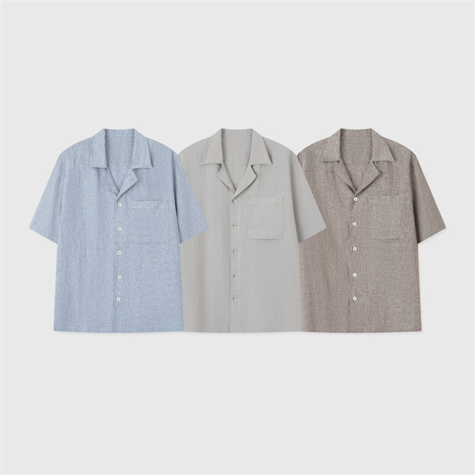 loro piana camp collar linen shirt
